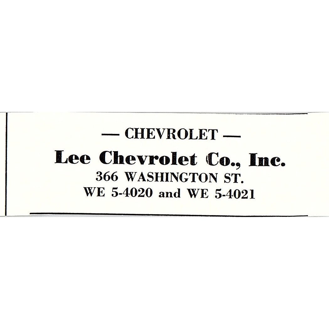 Lee Chevrolet Co Inc 366 Washington St. Boston 1950 Ad AF6-M5