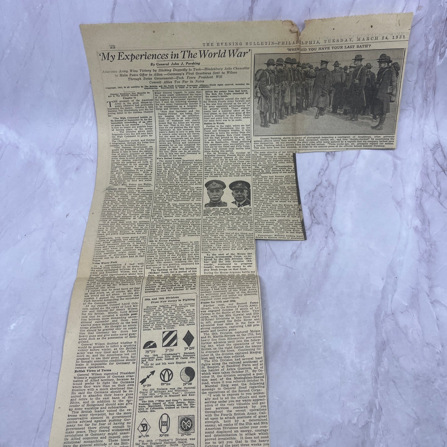 General Pershing - My Experiences in the World War 1936 Newspaper Articles V1-6