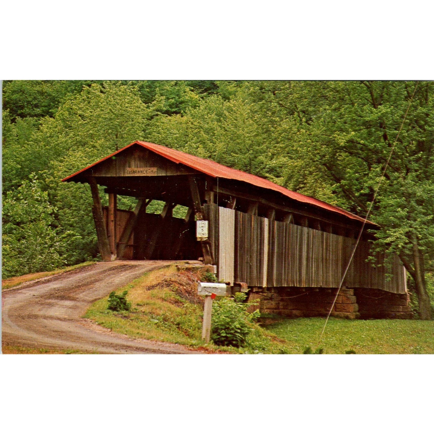 Helmick Bridge Coshocton County Ohio #2 Covered Bridge Postcard PB12