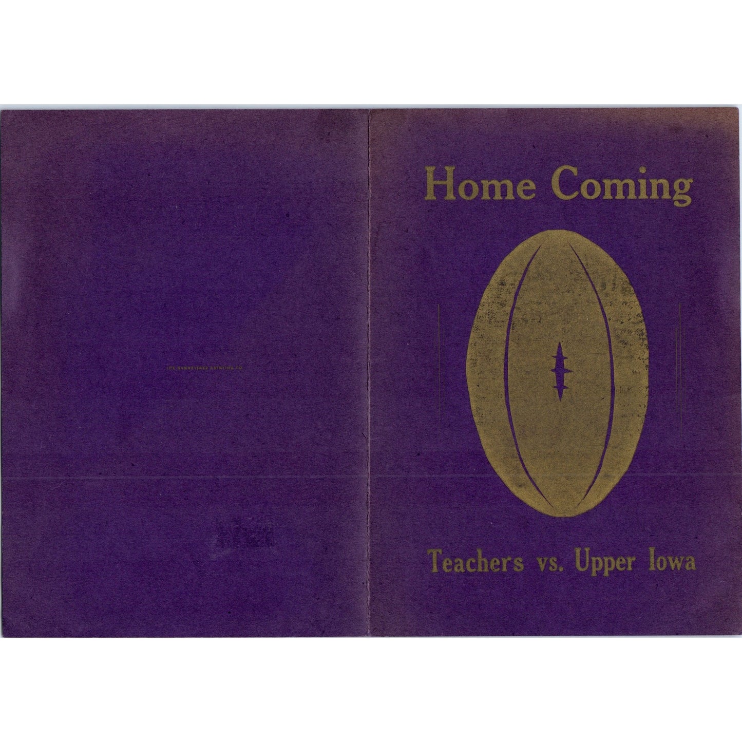 1920s Teachers Vs. Upper Iowa Football Homecoming Game Program TH9-SX1