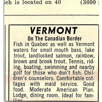 Pat & Paul Frontz's Stramond Lake Lodge Quebec Canada 1977 Ad AF6-M3