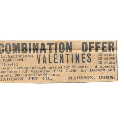 Valentines Offer Madison Art Co Connecticut 1910 Magazine Ad AF1-SS6
