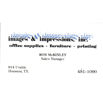 Ron McKinley Post Images & Impressions Inc Houston Vintage Business Card SE3-B5