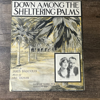 Down Among The Sheltering Palms James Brockman Abe Olman 1914 Sheet Music V13