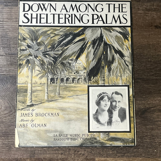 Down Among The Sheltering Palms James Brockman Abe Olman 1914 Sheet Music V13
