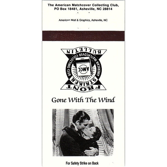 Gone With the Wind Clark Gable Vivien Leigh Kiss Matchcover 1995 TB6-MB2-7