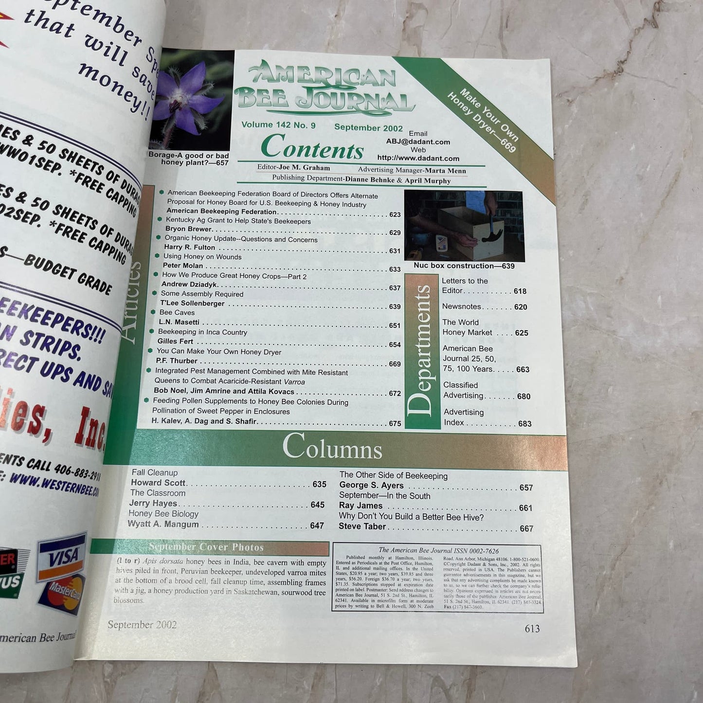 2002 Sept American Bee Journal Magazine Bees Beekeeping Honey M7