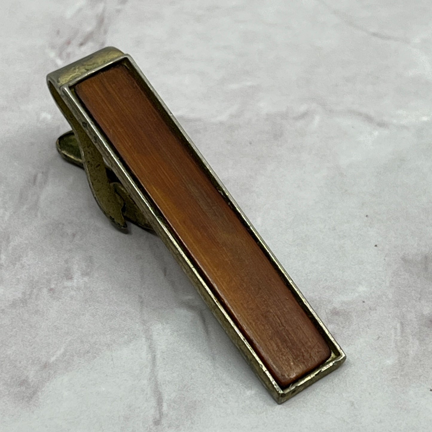Vintage MCM Swank Agate Tie Clip Clasp Tie Bar SC1