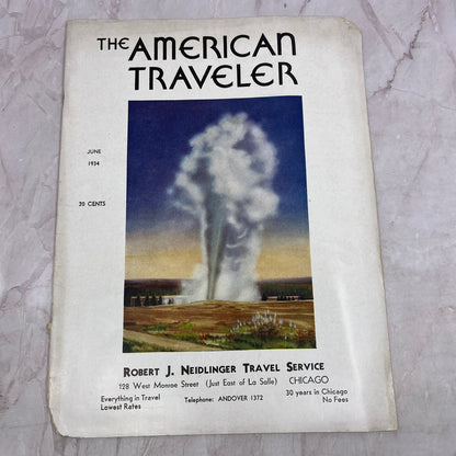 The American Traveler Magazine June 1934 Robert Neidlinger Travel Service TJ5-E1