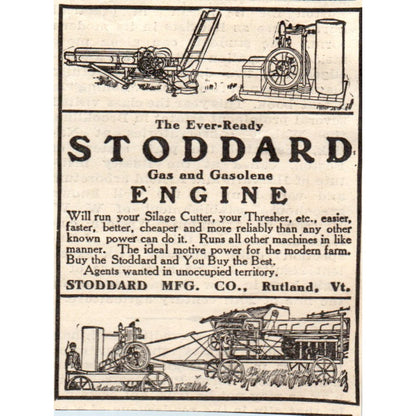 The Stoddard Gas Engine Rutland VA 1905 Magazine Ad AF1-NH2