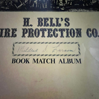 Set of 3 Vintage H. Bell's Fire Protection Co Novelty Matchbook Albums Empty V36