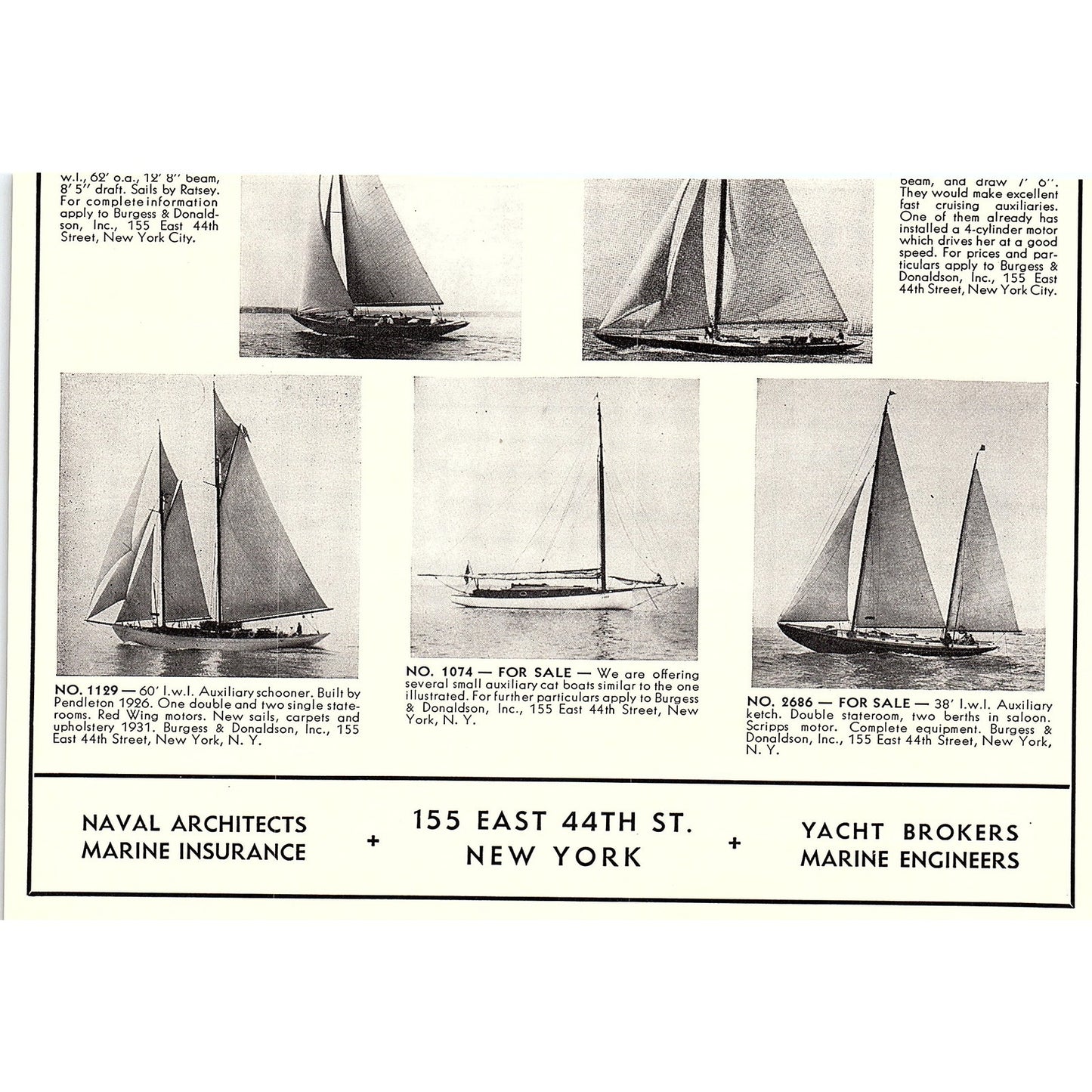 Harry W. Sanford Yacht Broker Fifth Avenue New York 1932 Ad AG2-7