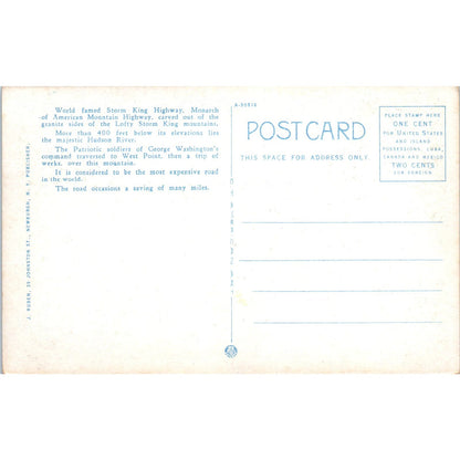 Storm King Highway Along the Hudson River New York Vintage Postcard PD3