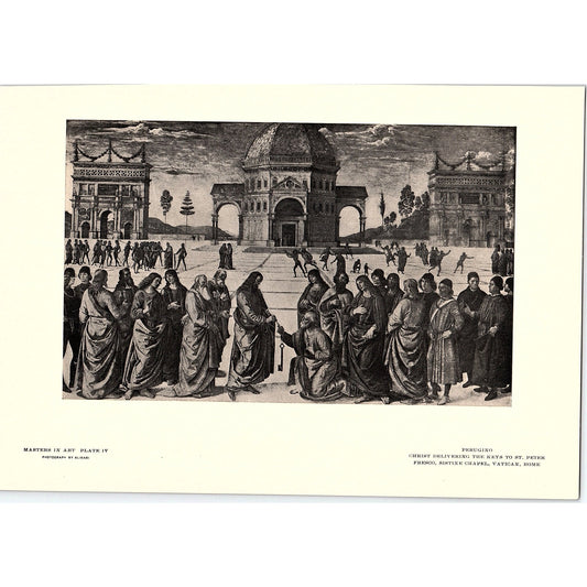 Christ Delivering the Keys to St. Peter - Perugino - 1902 Litho Art Print AF4-13