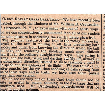 Safety Targets at American Rifle Ranges 1878 Article AG2-M8