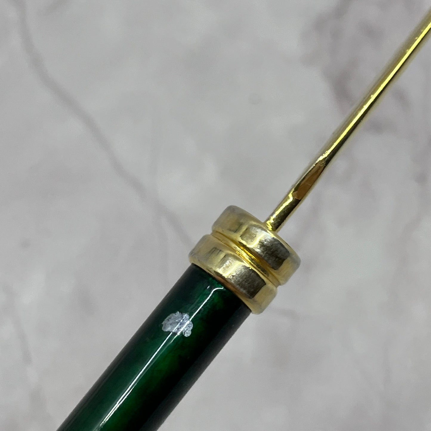 Vintage Brass & Green Enamel Letter Opener 7" SC1
