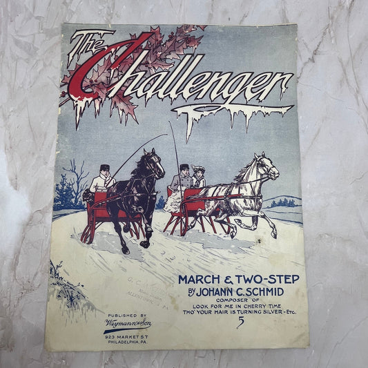 1906 The Challenger Two Step March - Johann C. Schmid Sheet Music FL6-5