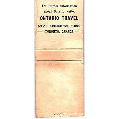 Ontario Travel Toronto Canada Vintage Matchbook Cover SF3-Y1