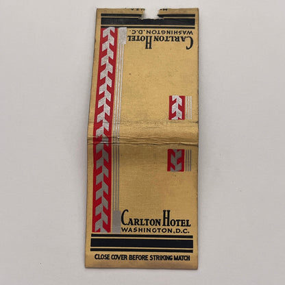 Carlton Hotel Washington DC Vintage Matchbook Cover TB8-MB-4