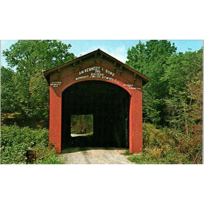 Greene County Richland Creek Bridge Bloomfield IN Covered Bridge Postcard PC8