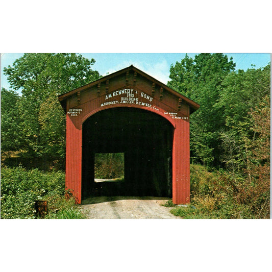 Greene County Richland Creek Bridge Bloomfield IN Covered Bridge Postcard PC8