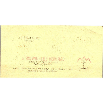Luis C Estefano Cariven Enterprise Ship Suppliers Vintage Business Card SD9-B8