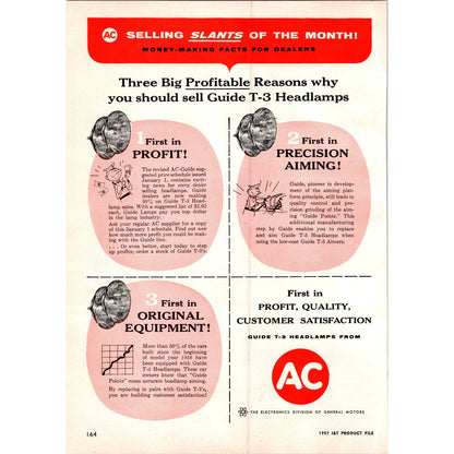 1957 AC Fuel Pumps General Motors Corporation 2 Page Ad I16