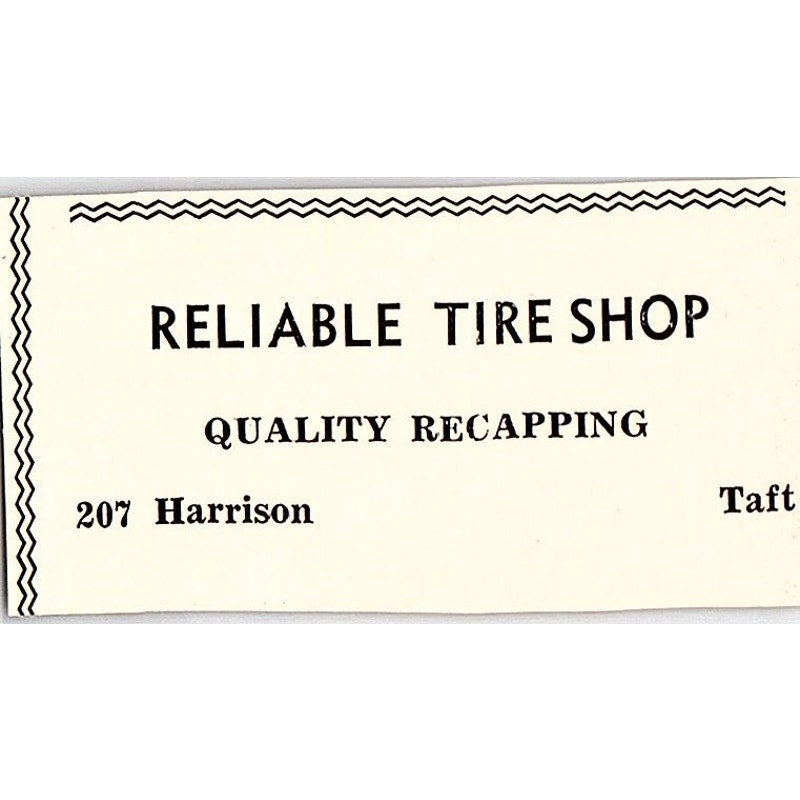 Reliable Tire Shop Quality Recapping 207 Harrison - Taft CA 1965 Ad AF8-S27