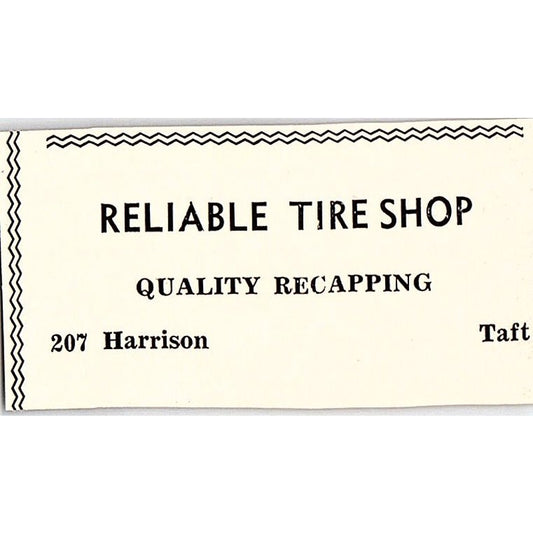 Reliable Tire Shop Quality Recapping 207 Harrison - Taft CA 1965 Ad AF8-S27