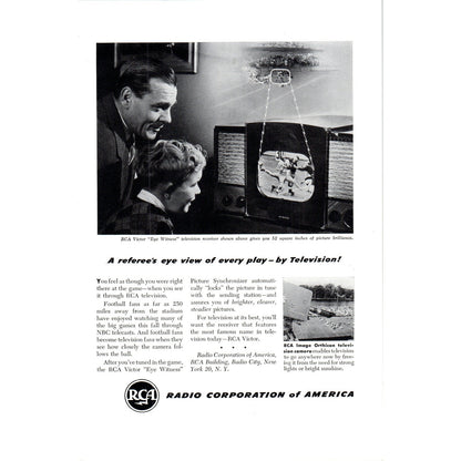 RCA Victor Eye-Witness Television TV Teleset - Vintage Magazine Ad D20
