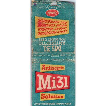 Mi31 Antiseptic Solution Vintage Matchbook Cover SD2-Y9