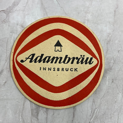 Vintage Adambräu Innsbruck German Beer Coaster Braun Razor Reverse TJ5-CO1