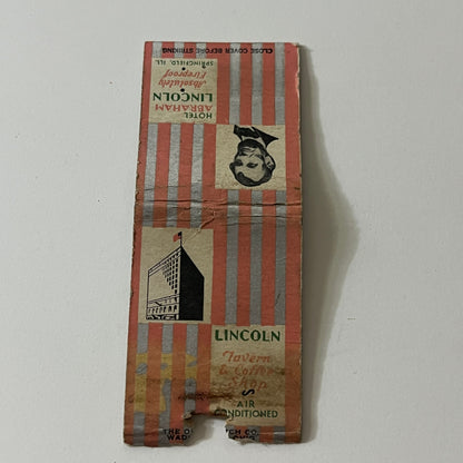Hotel Abraham Lincoln Springfield IL Vintage Matchbook TB6-MB2-11