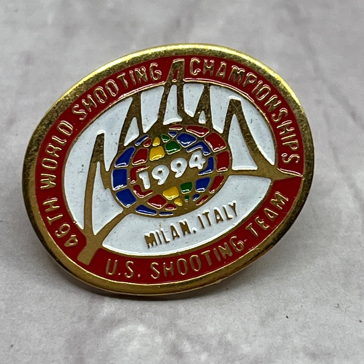 1994 46th World Shooting Championships Milan Italy Enamel Pin SC1