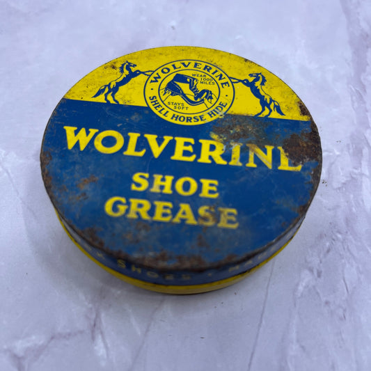 Vintage Wolverine Shoe Grease Tin Wolverine Shoe & Tanning Corp Rockford MI SC1