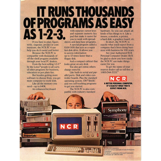 NCR Corporation PC4 Home Personal Computer 1984 Ad AF8-4