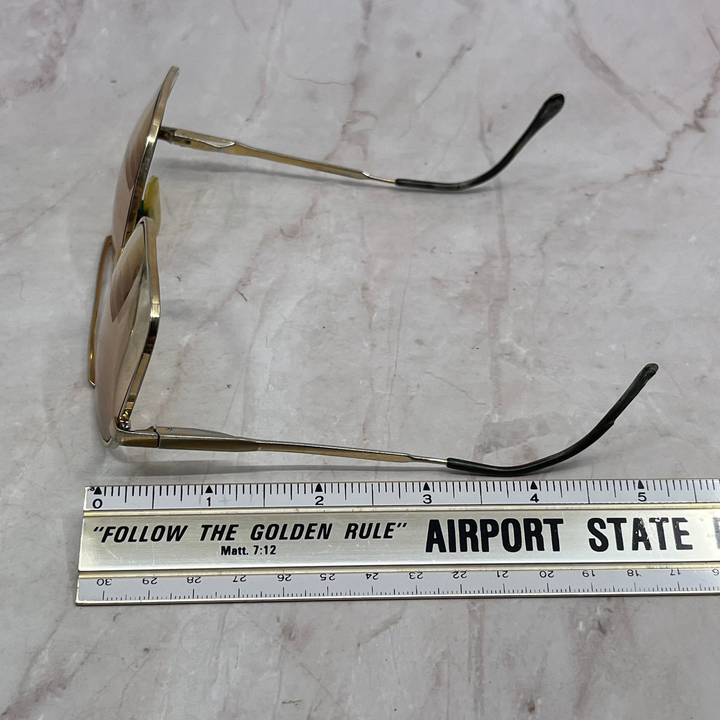 Vintage Gold Tone Klixx Aviator Glasses Eyeglasses Frames TH9-G3-1