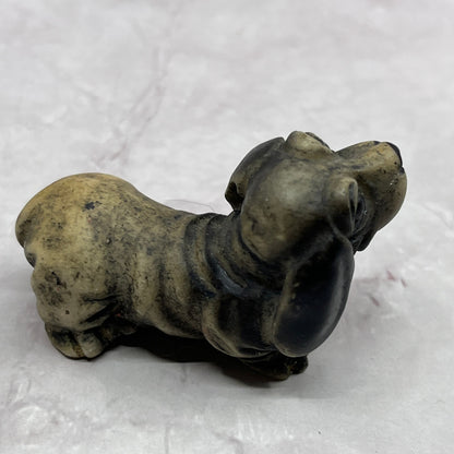 Vintage Carved Resin Basset Hound Dog Miniature 2" SE2