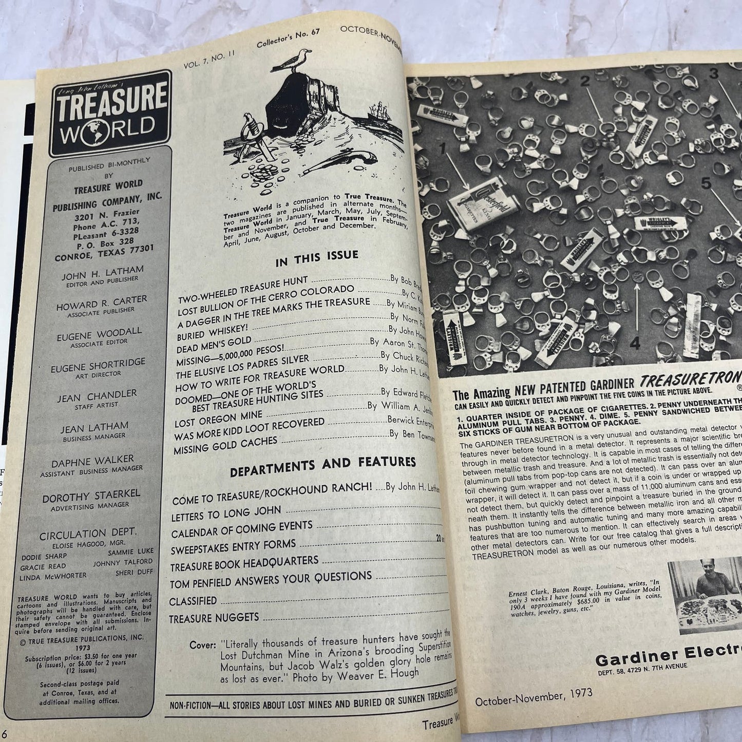 1973 Nov - Long John Latham's Treasure World Magazine - Treasure Hunting M13