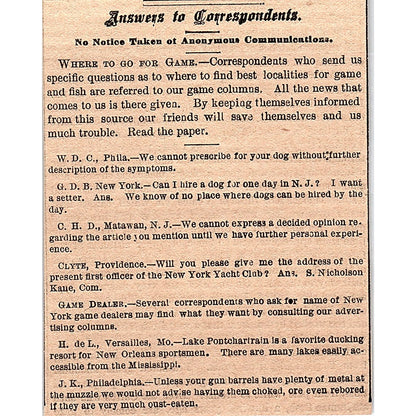 Answers to Correspondents - Where to Go For Game 2 Pages 1878 Article AG2-7