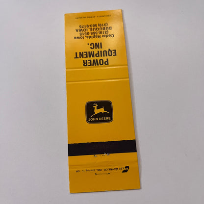 John Deere Power Equipment Inc Cedar Rapids Dubuque IA Matchbook Cover TB6-MB2-1