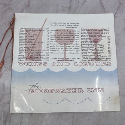 1961 The Edgewater Inn Restaurant Menu Northeast Minneapolis MN FL6-11