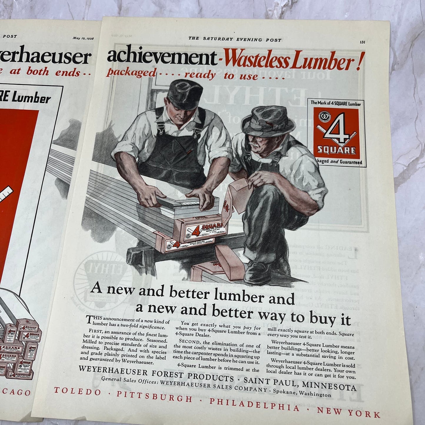 Weyerhaeuser Forest Products Wasteless Lumber St. Paul 1928 Advertisement FL6-8