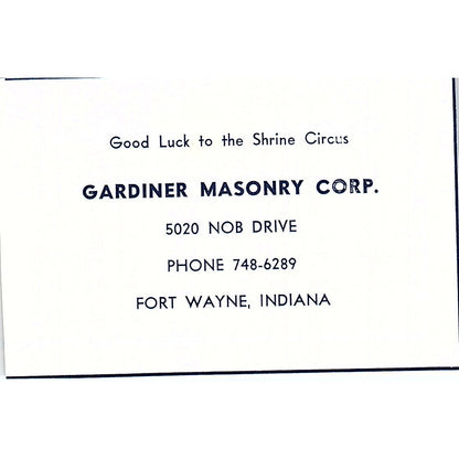 Gardiner Masonry Corp 5020 Nob Drive Fort Wayne Indiana 1964 Ad AG1-M7