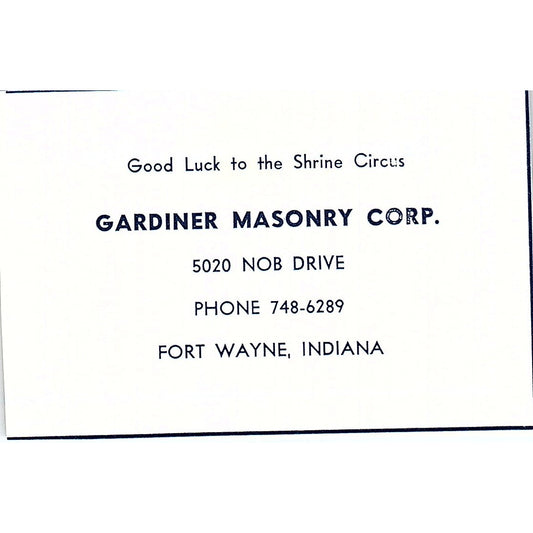 Gardiner Masonry Corp 5020 Nob Drive Fort Wayne Indiana 1964 Ad AG1-M7