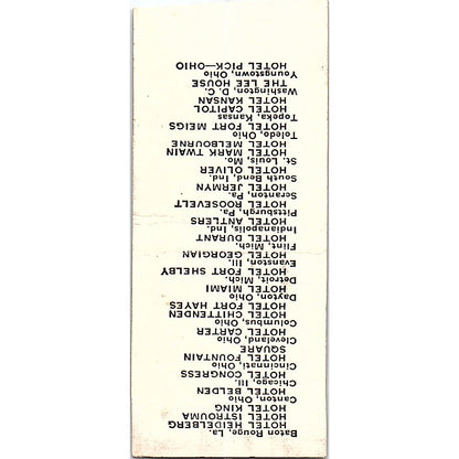 Hotel Congress Chicago Vintage Matchbook Cover SC7-Y10