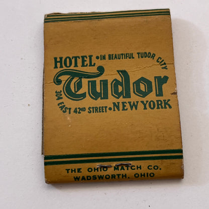 Hotel Tudor 42nd St New York Vintage Matchbook Cover TB8-MB3-5