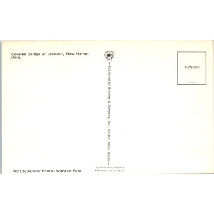 Jackson Bridge in Fall White Mountains NH Covered Bridge Postcard PC3