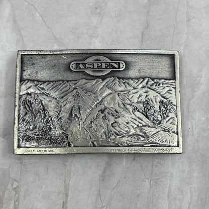 Aspen Colorado 1973 Belt Buckle Bergamot Brass Works USA Pewter SF4