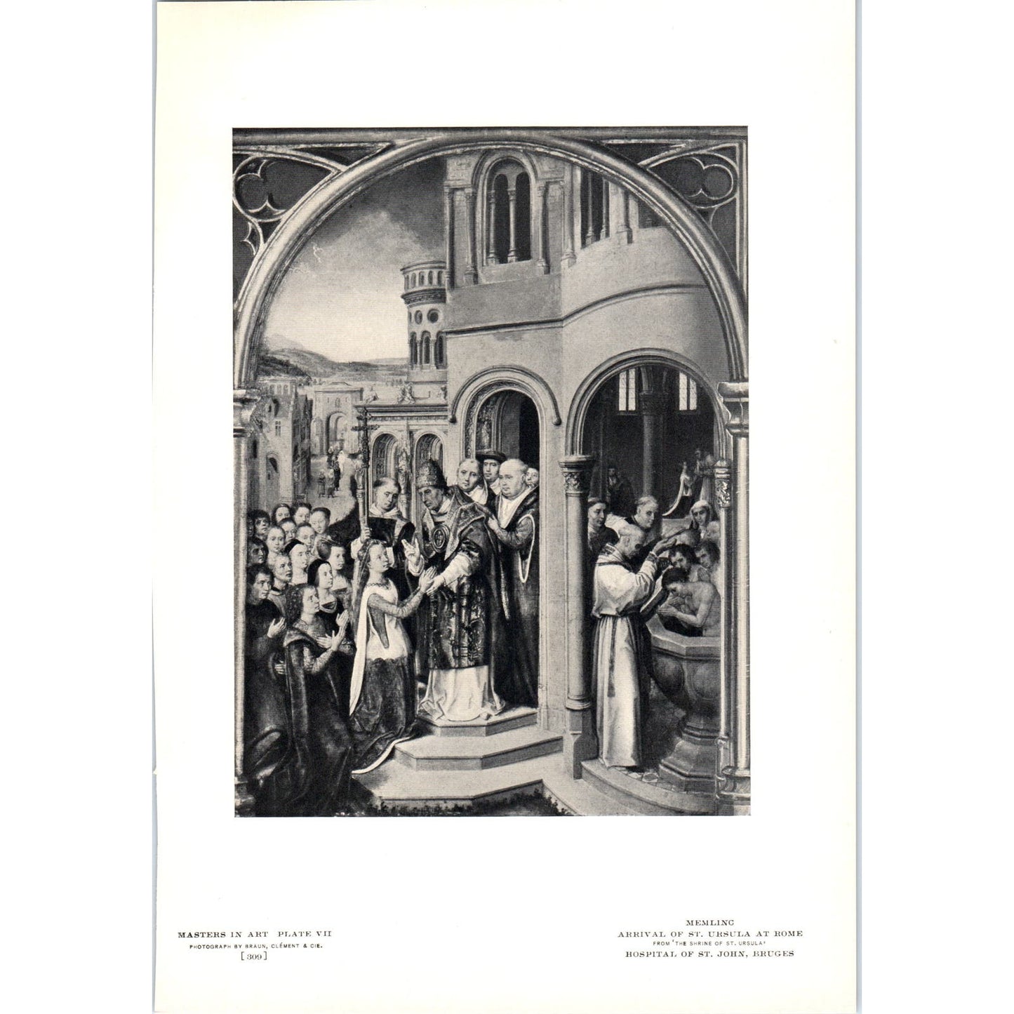 Arrival of St. Ursula at Rome - Memlinc c1905 Art Print D16